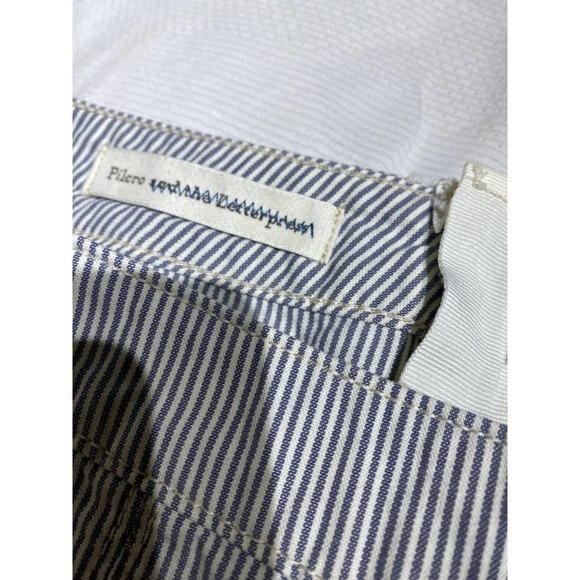 Pilcro and the Letterpress Womens Railroad Stripe Denim Mini Skirt Blue/White 10 - Picture 6 of 10